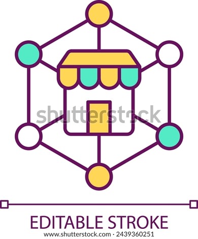 Market supply RGB color icon. Supply of all producers and sellers of product. Distribution system. Isolated vector illustration. Simple filled line drawing. Editable stroke