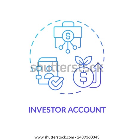 Credit history blue gradient concept icon. Credit card accounts information, loans, repayment records. Round shape line illustration. Abstract idea. Graphic design. Easy to use in marketing