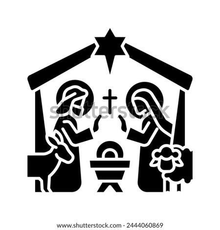 Nativity Scene Clipart Black And White | Free download on ClipArtMag