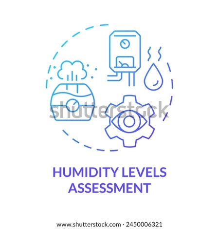 Humidity levels assessment blue gradient concept icon. Air moisture. Indoor humidity checkup. Round shape line illustration. Abstract idea. Graphic design. Easy to use in promotional material