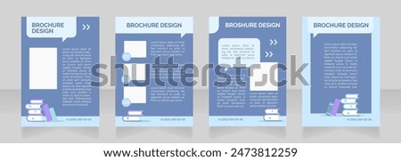 New pupils recruitment blank brochure layout design. Primary school. Vertical poster template set with empty copy space for text. Premade corporate reports collection. Editable flyer paper pages