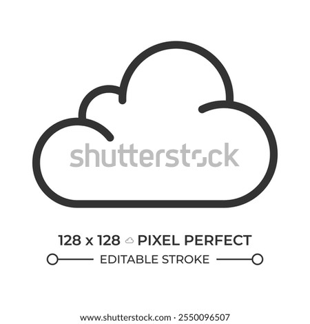 Cloud linear icon. Symbolizing overcast or partly cloudy weather conditions. Weather forecast. Meteorology. Thin line illustration. Contour symbol. Vector outline drawing. Editable stroke