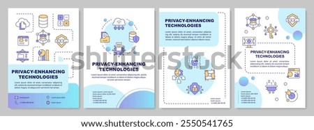 Privacy-enhancing technologies linear icons set. Data security, protection and encryption. Cybersecurity. Customizable thin line symbols. Isolated vector outline illustrations. Editable stroke