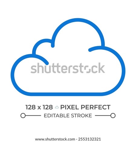 Cloud two color line icon. Symbolizing overcast or partly cloudy weather conditions. Weather forecast bicolor outline symbol. Duotone linear pictogram. Isolated illustration. Editable stroke