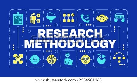 Research methodology blue word concept. Target audience, marketing strategy. Customers, consumers. Visual communication. Vector art with lettering text, editable glyph icons