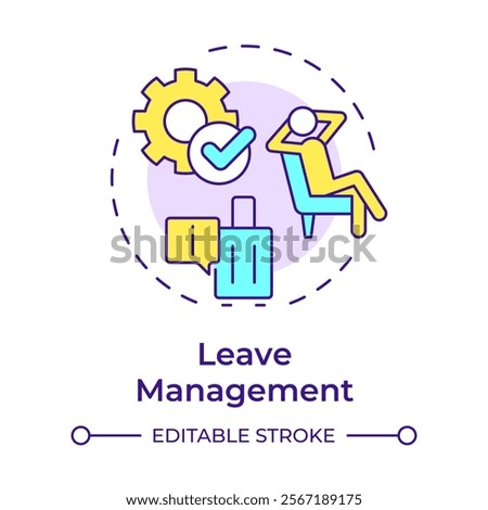 Offboarding multi color concept icon. Employee termination from organization. Operational HR purpose. Round shape line illustration. Abstract idea. Graphic design. Easy to use in brochure