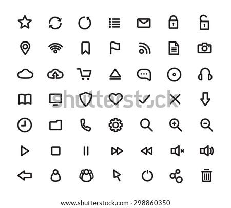 Digital multimedia thick line icons set. Web user interface. Technology outline vector symbols isolated on white 
