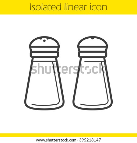Salt and pepper shakers linear icon. Cooking spices. Thin line illustration. Contour symbols. Vector isolated outline drawing