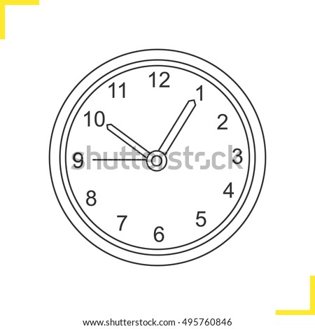 Wall clock linear illustration. Time. Isolated vector icon