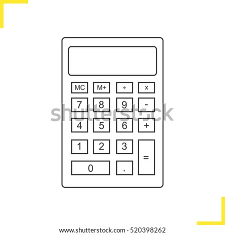 Calculator linear icon. Thin line illustration. Contour symbol. Vector isolated outline drawing