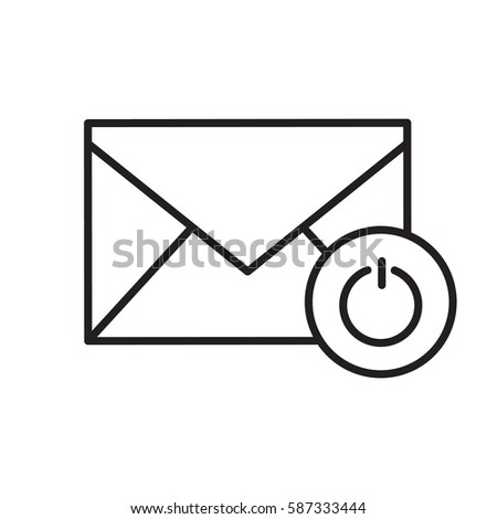 Turn off email notifications linear icon. Thin line illustration. Letter with turn off button contour symbol. Vector isolated outline drawing