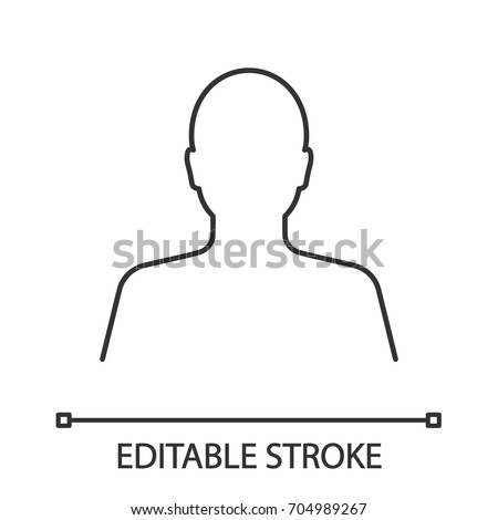 User linear icon. Human head. Thin line illustration. Profile contour symbol. Vector isolated outline drawing. Editable stroke