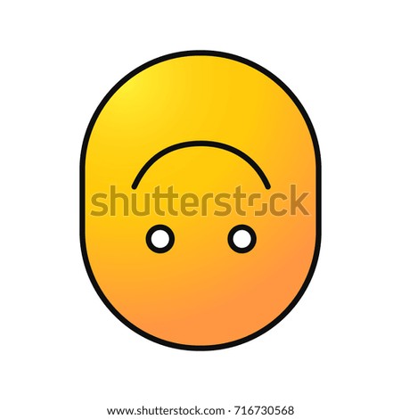 Upside down smile color icon. Reverse face. Isolated vector illustration