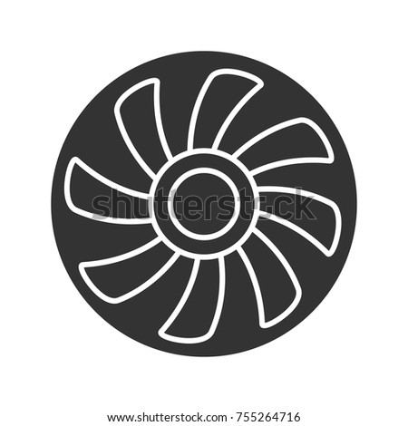 Exhaust fan glyph icon. Silhouette symbol. Air ventilation. Negative space. Vector isolated illustration
