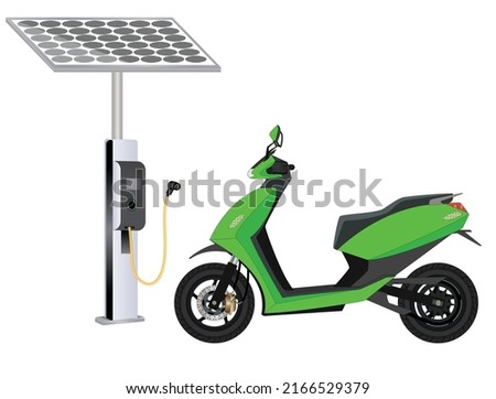 Vector Illustration of Solar EV Charging Station