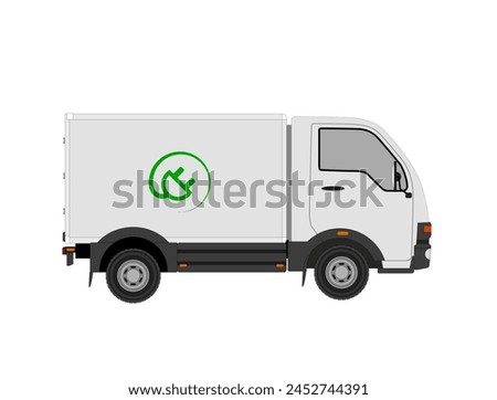 Vector Illustration of Electric 4-Wheeler Goods Carrier