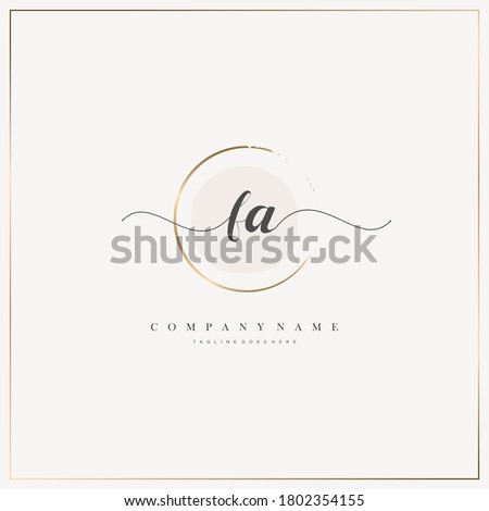 Initial Letter FA handwriting logo hand drawn template vector, logo for beauty, cosmetics, wedding, fashion and business, and other
