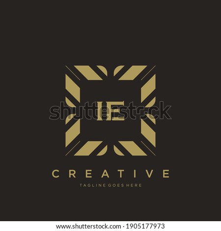 IE initial letter luxury ornament monogram logo template vector.