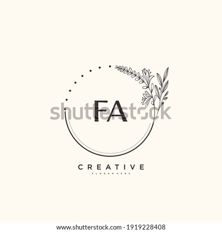 FA Beauty vector initial logo art, handwriting logo of initial signature, wedding, fashion, jewerly, boutique, floral and botanical with creative template for any company or business.
