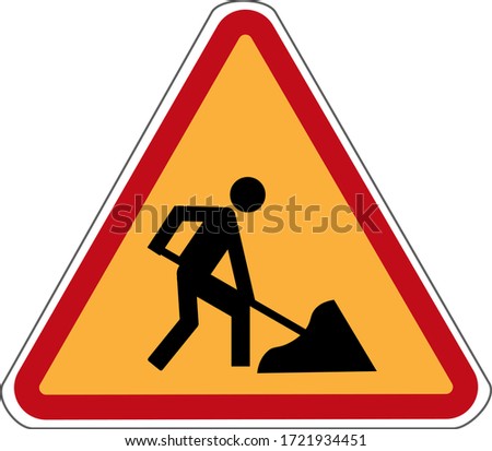 information road sign. road works. vector.