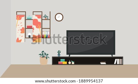 Living room interior design - Vector format