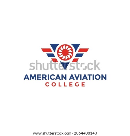American Aviation College Logo Design, Turbine Logo