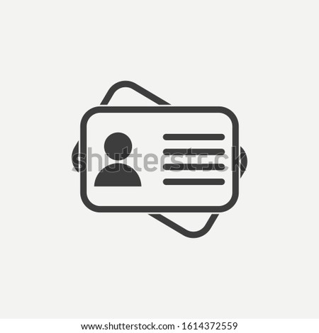 ID card icon isolated on white background. Vector illustration. Eps 10.