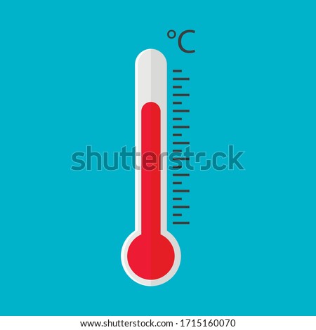 Vector flat thermometer icon isolated on background. Vector illustration. Eps 10.