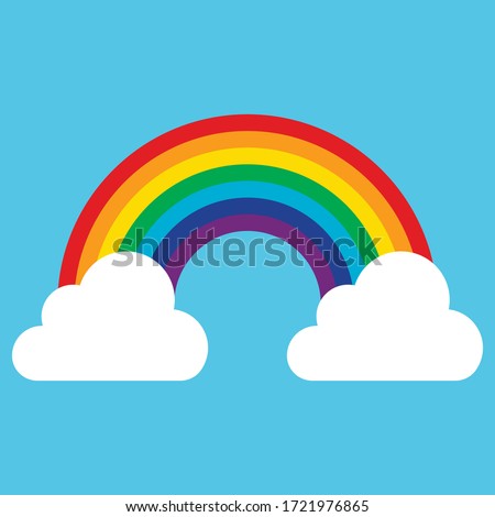 Cloud with rainbow icon isolated on white background. Vector illustration. Eps 10.