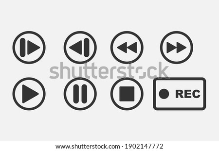 Media player buttons collection vector design elements.Eps 10.