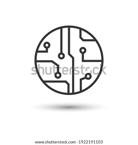 Circuit board sign icon. Technology scheme square symbol.Vector illustration isolated on white background.Eps 10