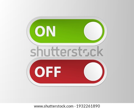 ON and OFF sign.Vector illustration isolated on white background.Eps 10.