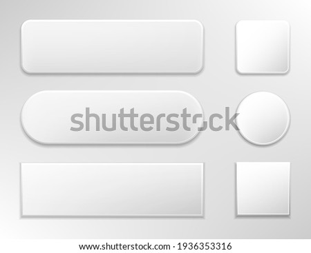 Set of various gray glossy web buttons.Vector illustration isolated on white background.Eps 10.