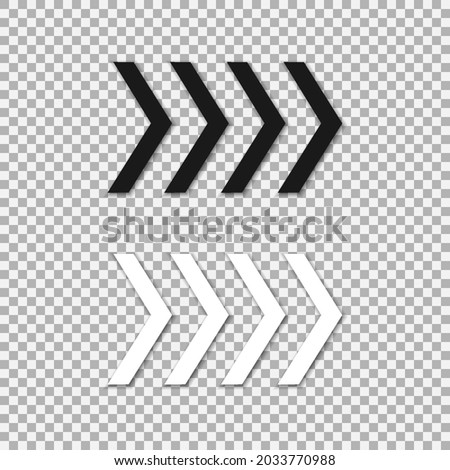 A collection of vector chevron and arrowhead design elements isolated on white background. Vector illustration. Eps 10