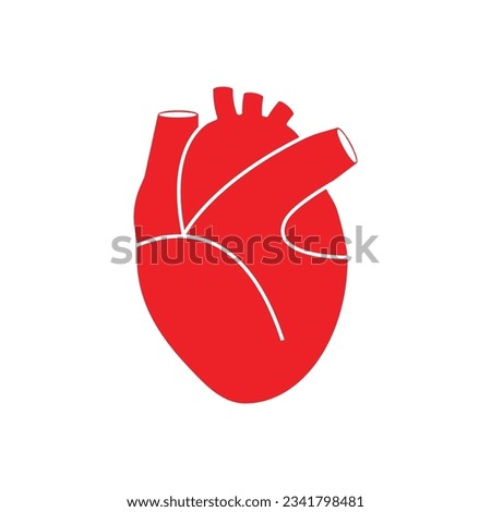 Heart flat icon. Thin line signs for design logo, visit card, etc. Single high-quality outline symbol for web design or mobile app. Medical outline pictogram.