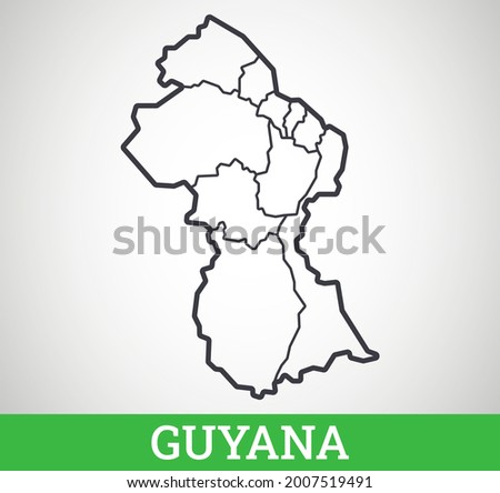 Simple outline map of Guyana. Vector graphic illustration.