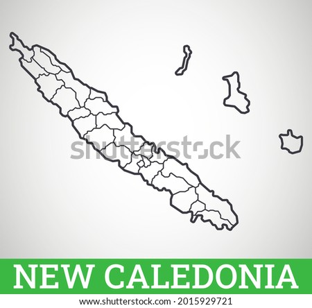 Simple outline map of New Caledonia. Vector graphic illustration.