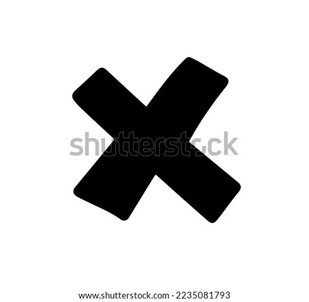 X cross hand drawn icon design vector. 
