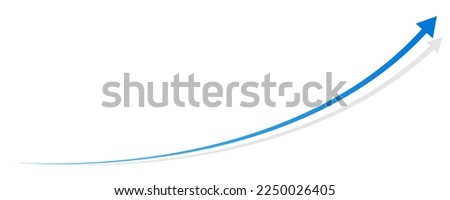 Long curve arrow business financial goal background design template. Investment economy value growth concept.