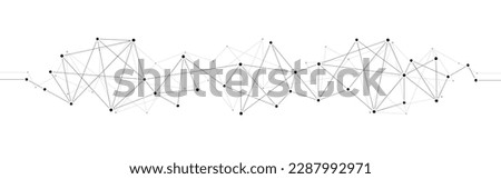 Polygonal network connect data lines and dots technology background template.	