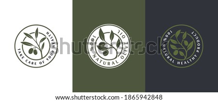 olive oil label 3 logo template