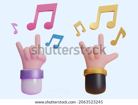 3d rock music hand symbol Zdjęcia stock © 