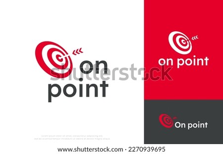 arrow right on bullseye target logo design