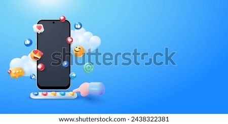  Social media marketing smartphone with reaction push buttons concept design