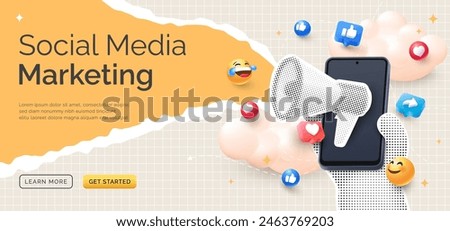 social media seo marketing illustration design 