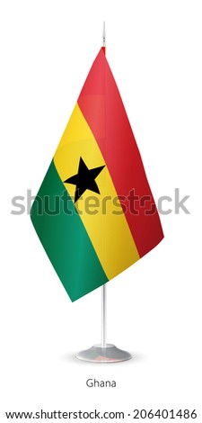 Flag of Ghana. Vector Flagstaff.