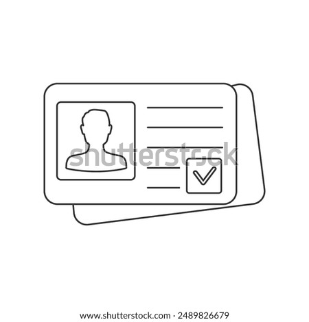 Id card outline line icon. Flat style sign for mobile concept and web design. Identification card simple vector icon. Symbol, logo illustration. Pixel perfect vector graphics