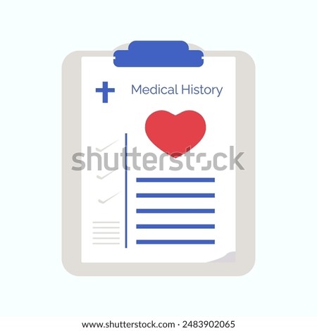 Health check up, heart system exam, hypertension symptoms, cardiovascular disease test, medical program, annual examination plan, medical records and history. Vector, illustration