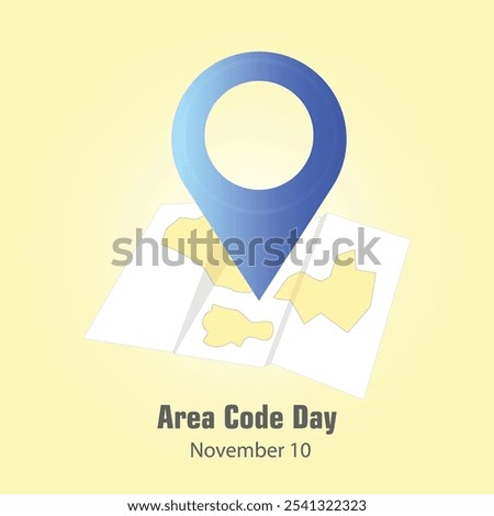 Area Code Day is celebrated on November 10. GPS location pin on map vector, illustration.