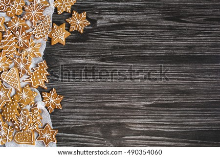 Christmas Background With Gingerbread Stock Photo 490354060 : Shutterstock